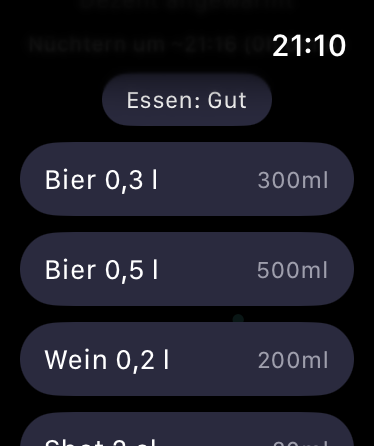 Getränke schnell loggen